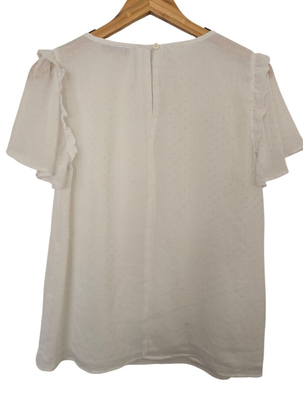 LOFT Soft Romantic Swiss Dot Flutter Sleeve Blouse ✨ - Picture 4 of 5